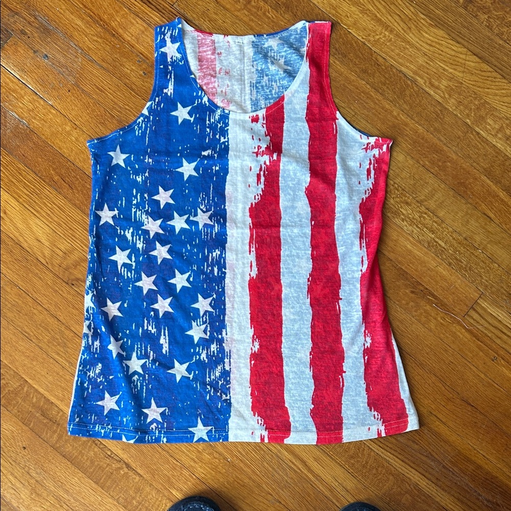 Patriotic American Flag Tank Top